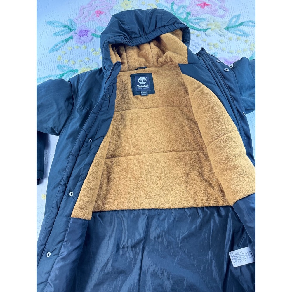 Timberland Kids Black Hooded Parka Fleece Lined Jacket Size M 10/12 - Picture 7 of 12